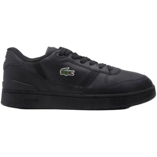 Lacoste T-Clip leren sneakers met logo - zwart