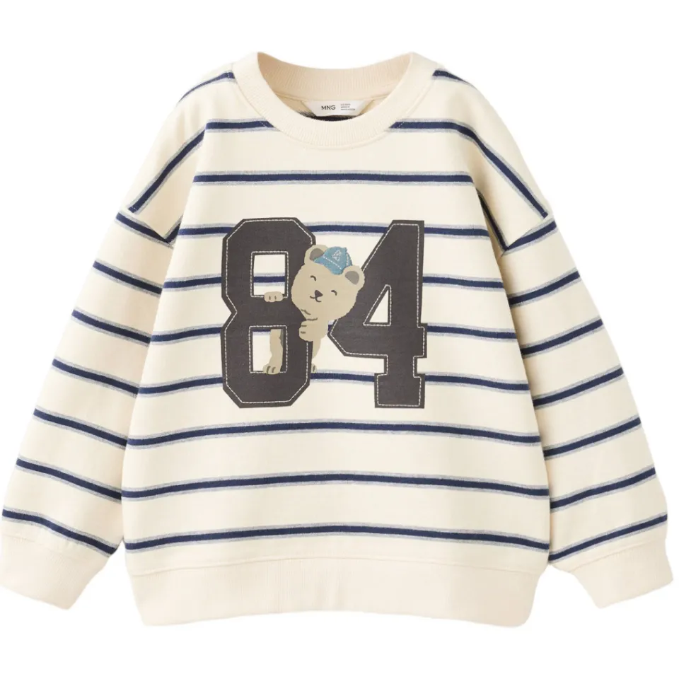 Mango Kids gestreepte sweater - wit, foto 2