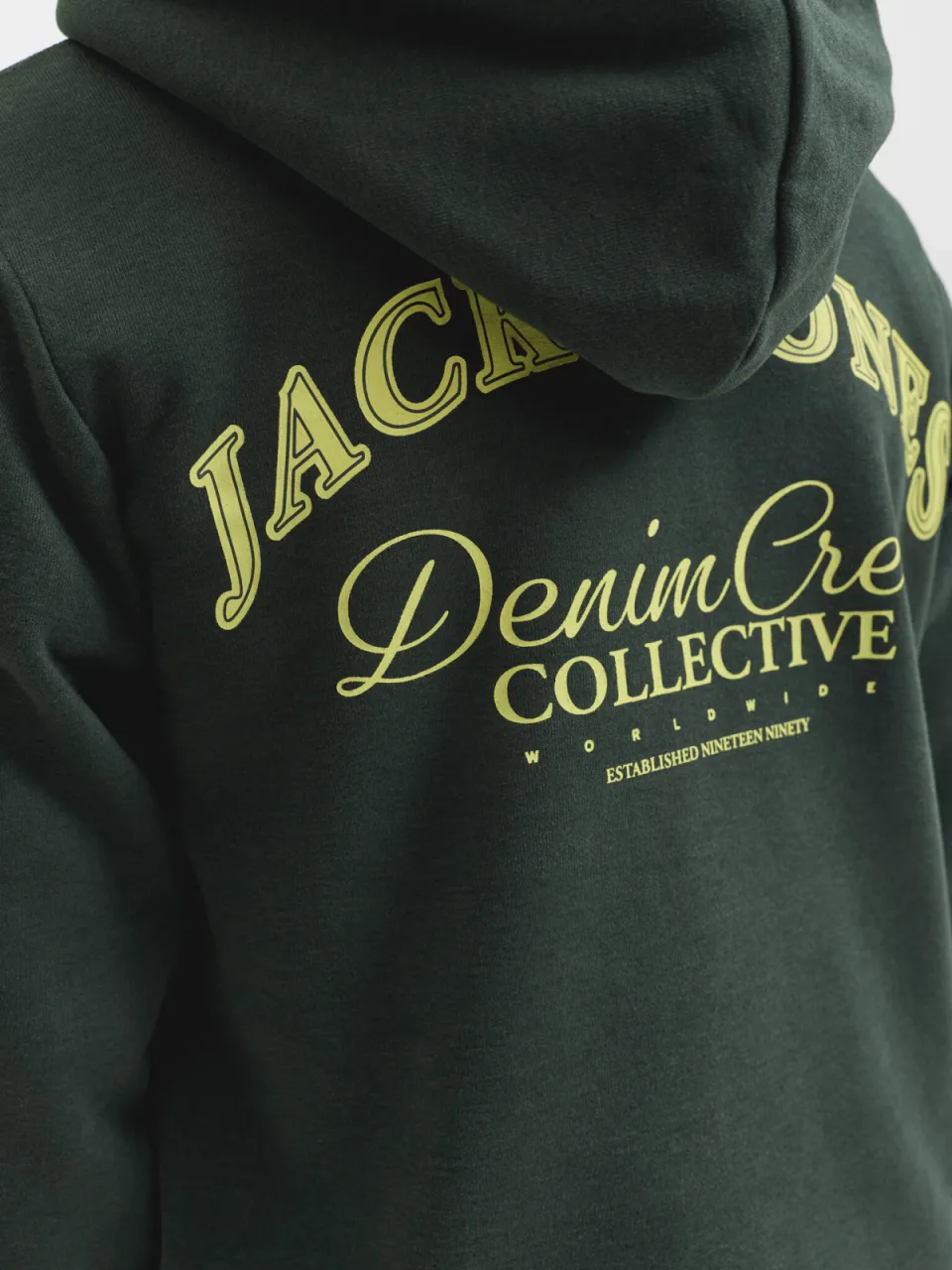 Jack & Jones JUNIOR rechtvallende hoodie met backprint - donkergroen, foto 5