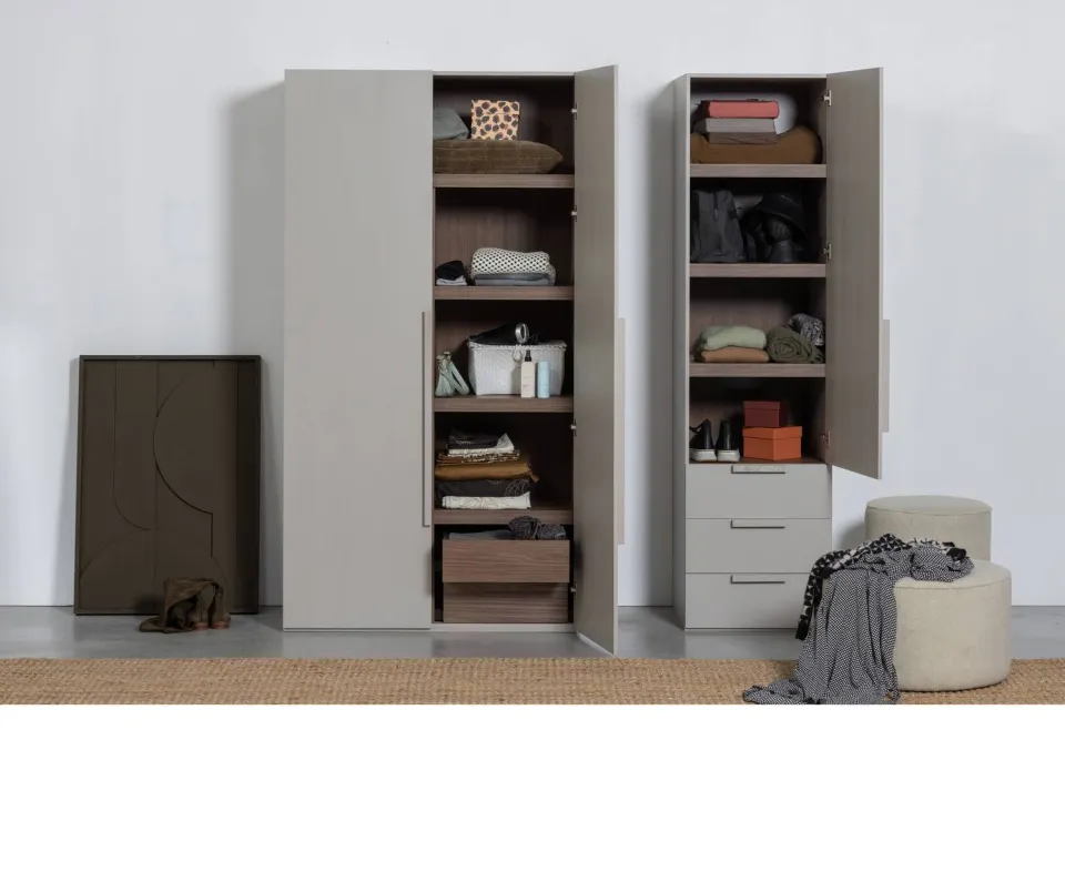 WOOOD Rens kledingkast 2-deurs pebble grey, foto 3