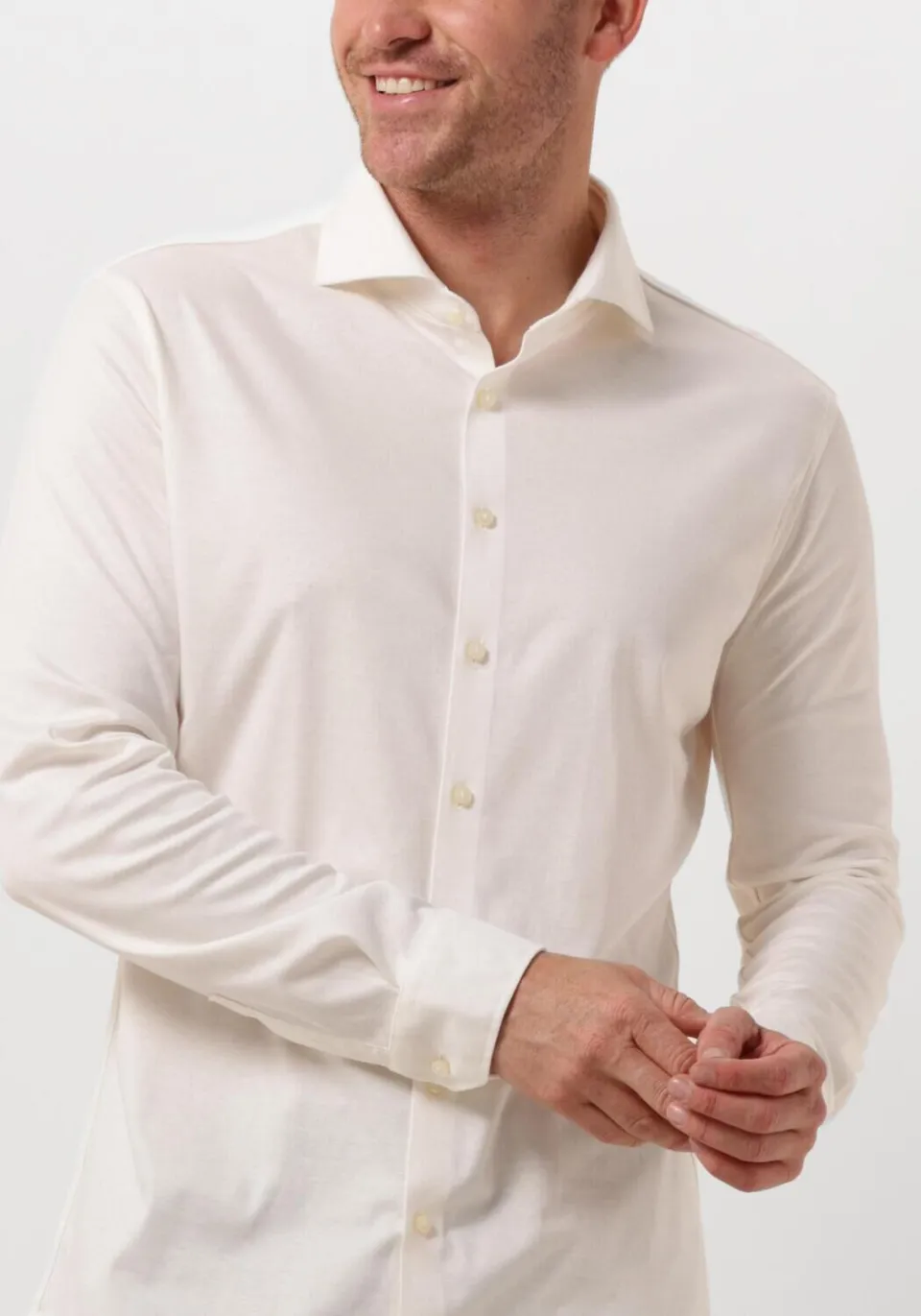 Desoto Modern Fit jersey overhemd ecru, foto 4