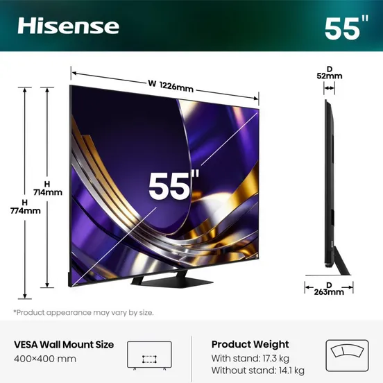 Hisense 55U79S PRO 55 inch MiniLED TV zwart, foto 3