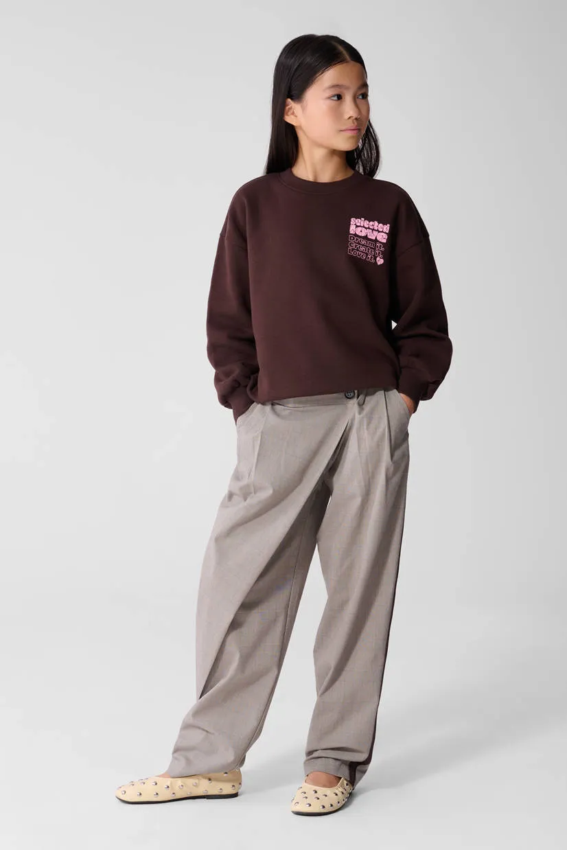 Shoeby oversized sweater met backprint - donkerbruin
