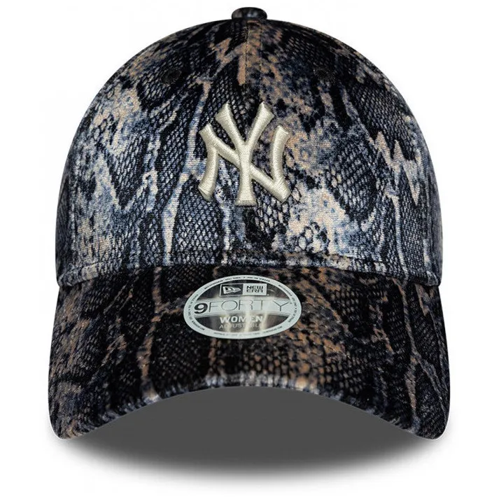 New-Era 9FORTY snake print New York Yankees pet zwart