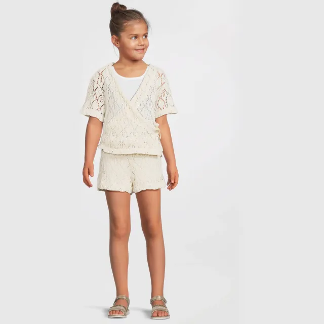 Me & My Monkey crochet wrap top crème