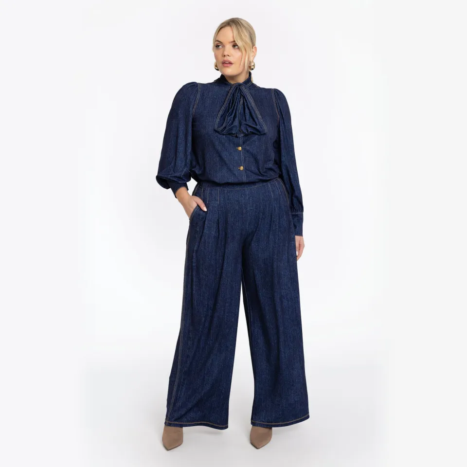 Yoek Marlene high waist broek denim blauw, foto 2