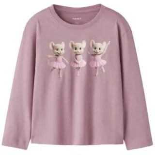 NAME IT MINI longsleeve met print oudroze