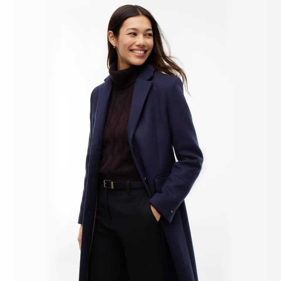 Tommy Hilfiger wollen wintermantel - donkerblauw, foto 3