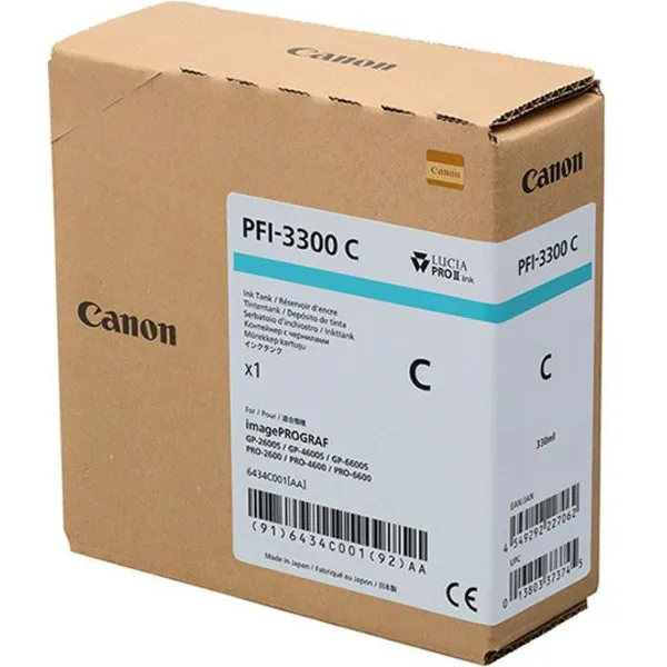 Canon PFI-3300C Inktcartridge Cyaan, foto 2