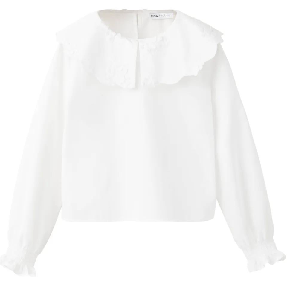 Mango blousetop met Peter Pan-kraag wit, foto 2