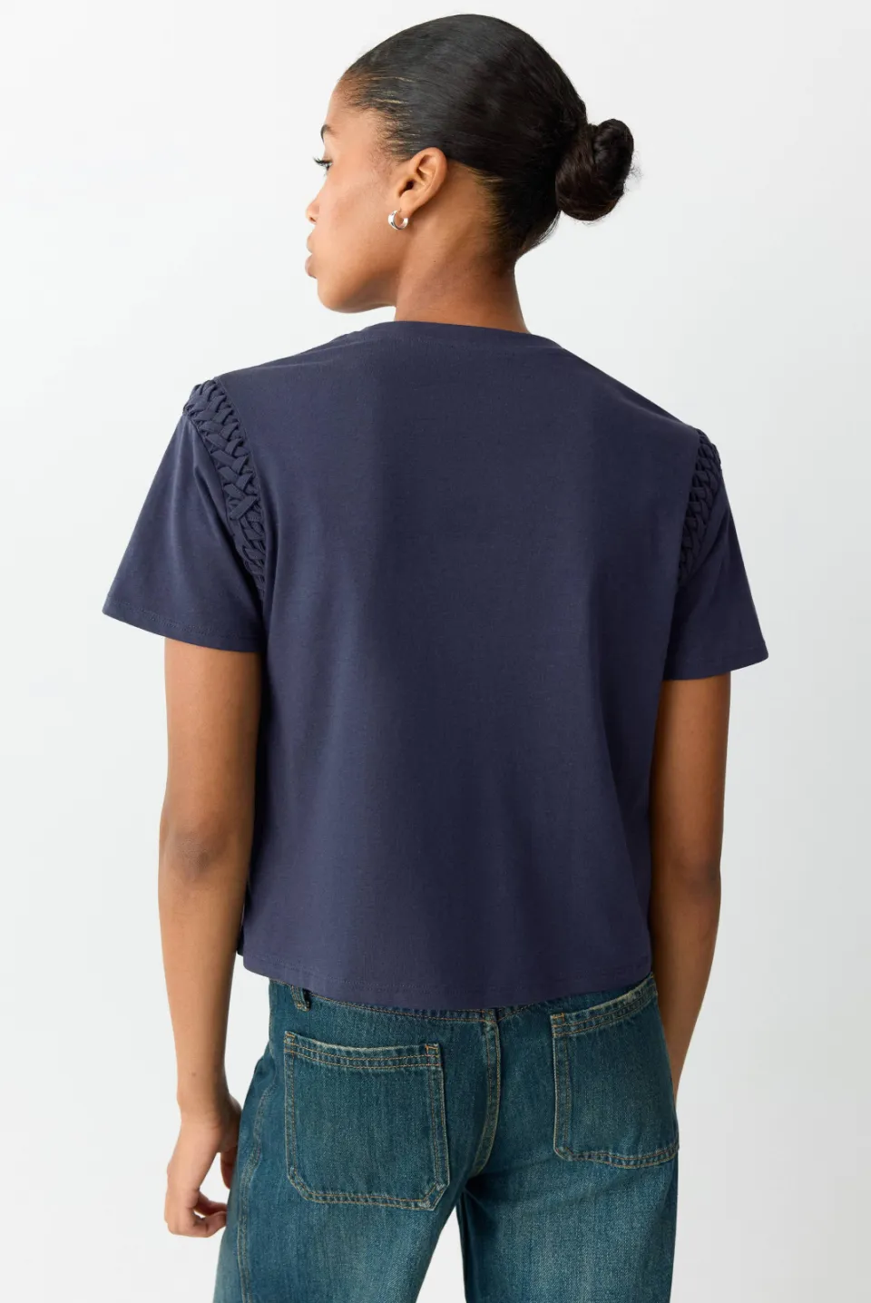 Mango T-shirt marineblauw, foto 4