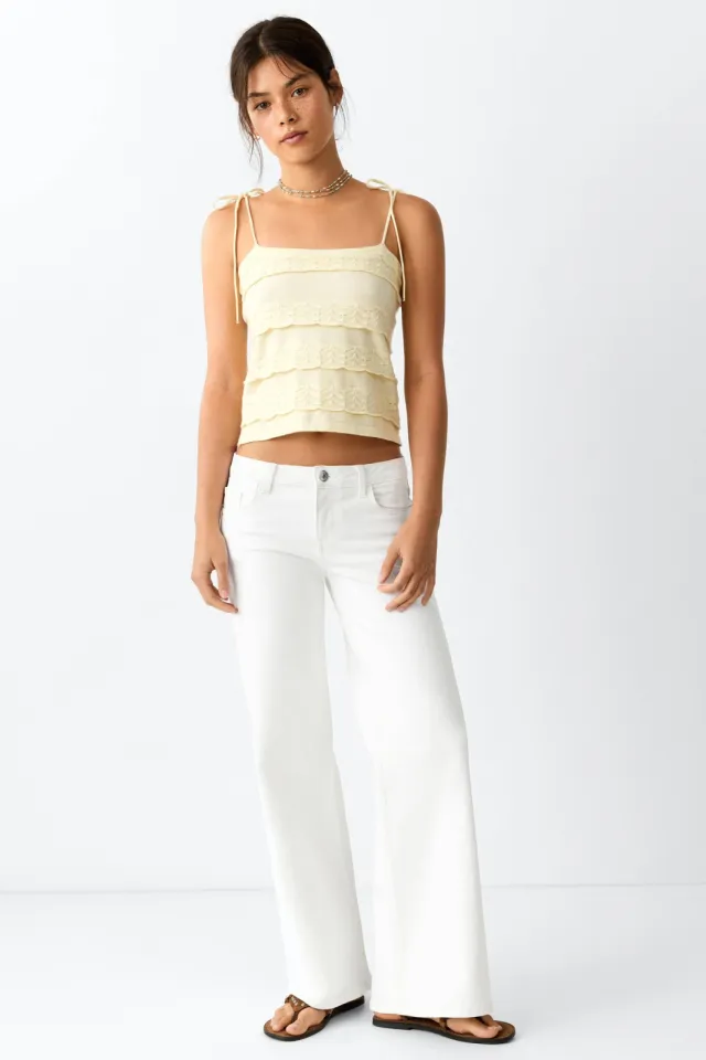 Mango TEEN wide leg jeans - wit