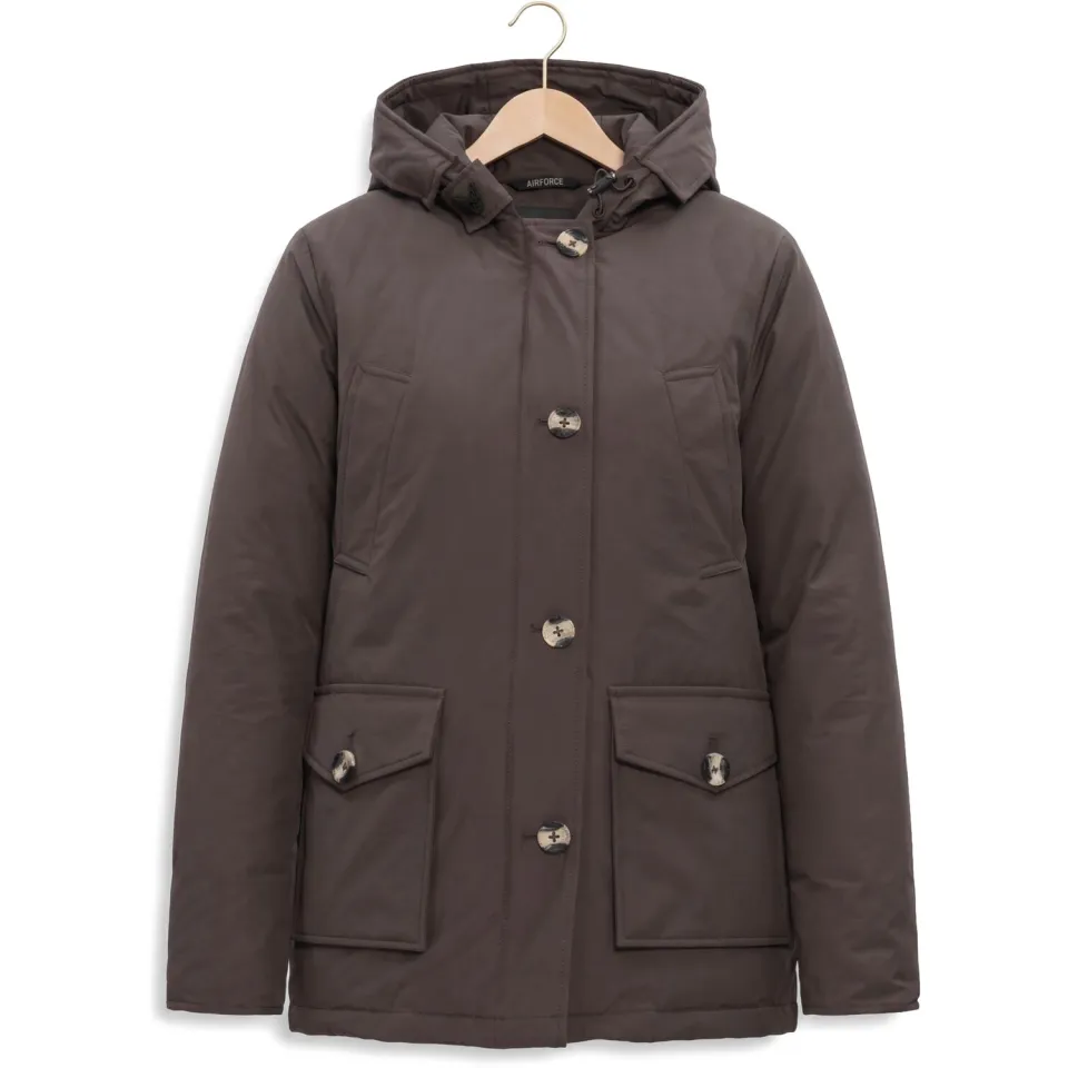 Airforce Dames Jassen 4 Pocket Parka - Bruin, foto 3