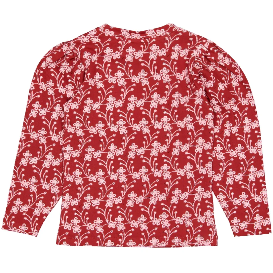 LEVV longsleeve met bloemenprint rood, foto 2