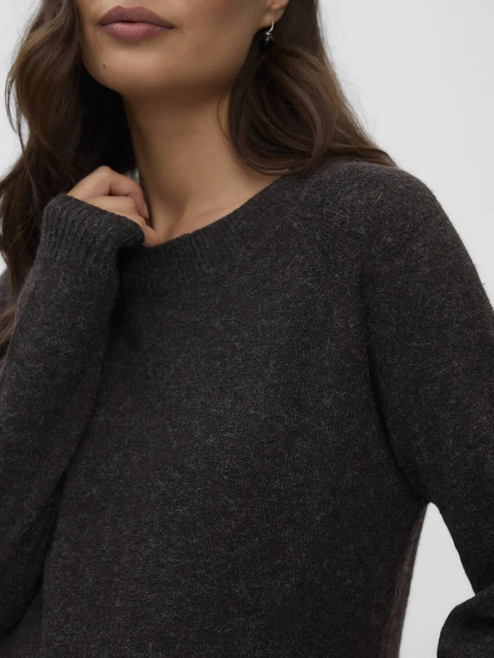 Vero Moda MATERNITY zwangerschaps trui gebreid bruin/antraciet, foto 6