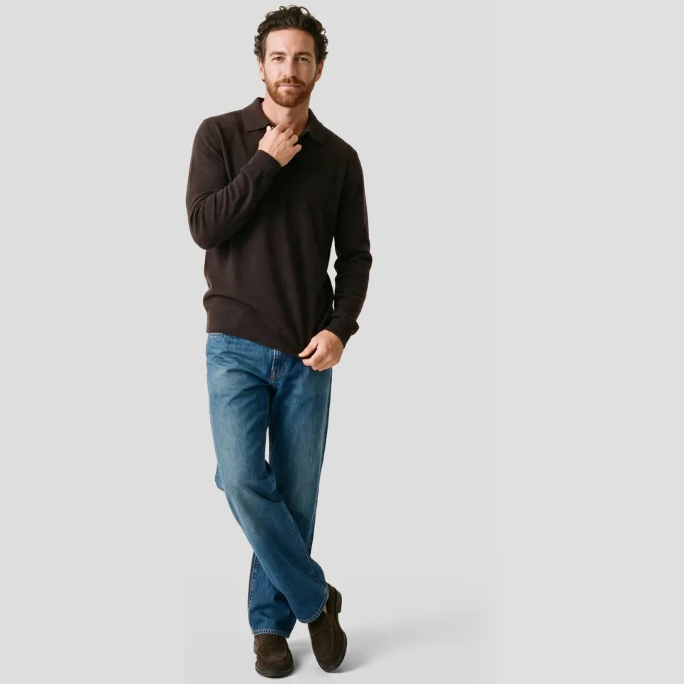 Profuomo regular fit gebreide trui met wol - aubergine, foto 3