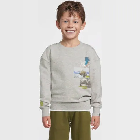 Me & My Monkey sweater grijs melange, foto 2