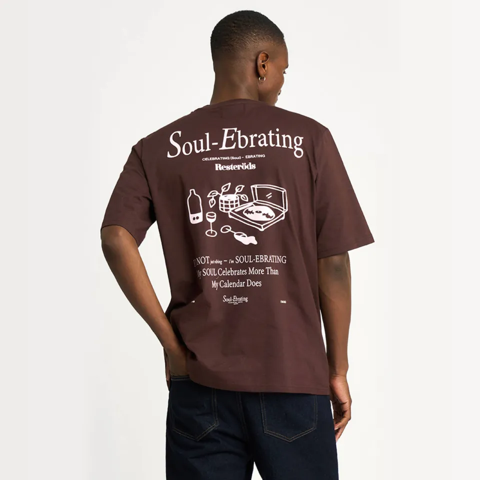 Resteröds relaxed fit T-shirt met backprint - bruin, foto 2