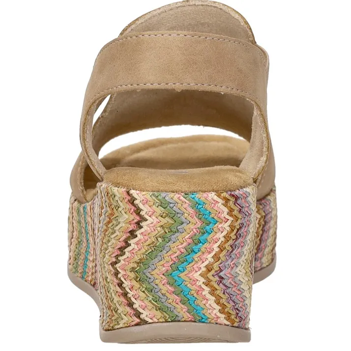 Rieker sandaal met sleehak beige, foto 4