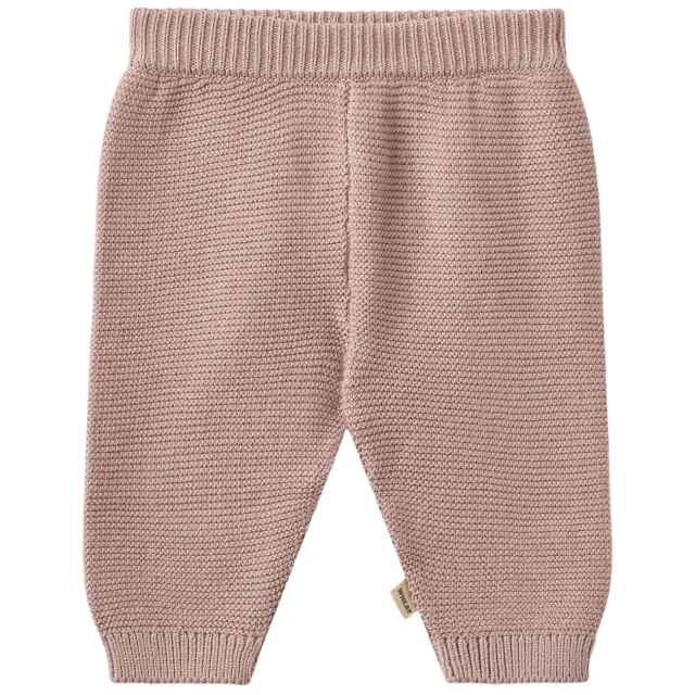 Wheat katoenen gebreide babybroek roze