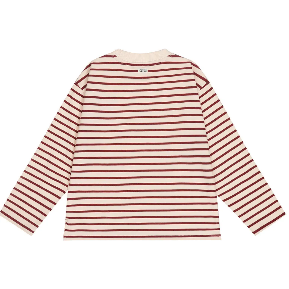 Tumble 'n Dry gestreepte longsleeve met borduursels donkerrood, foto 2