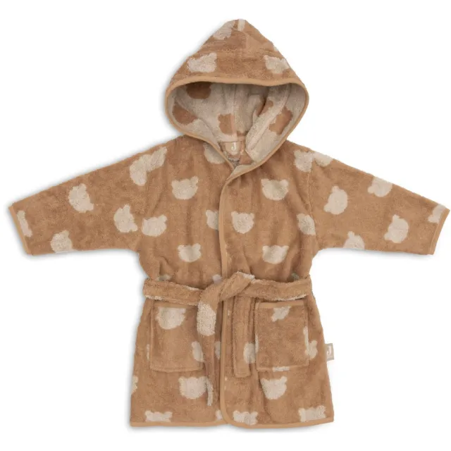 Jollein kinderbadjas met print - bruin