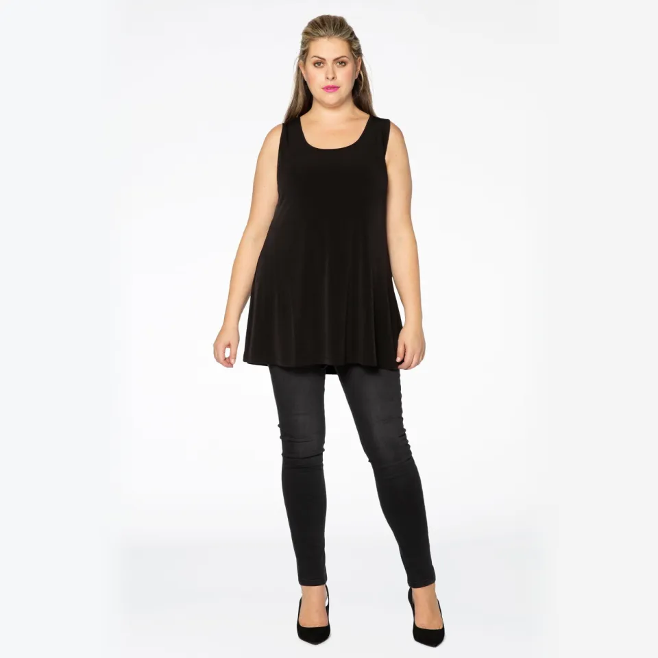Yoek singlet van travelstof DOLCE zwart, foto 2