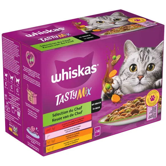 Whiskas 1+ Tasty Mix Keuze van de Chef natvoer kat multipack