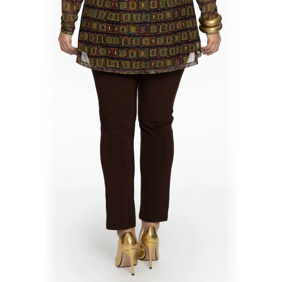 Yoek slim fit tregging bruin, foto 4