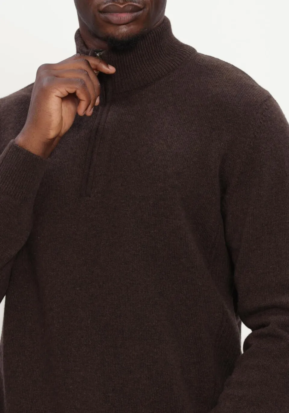 Barbour Heren Truien & Vesten Holden Half Zip Knitted Jumper Knitwear - Bruin, foto 5