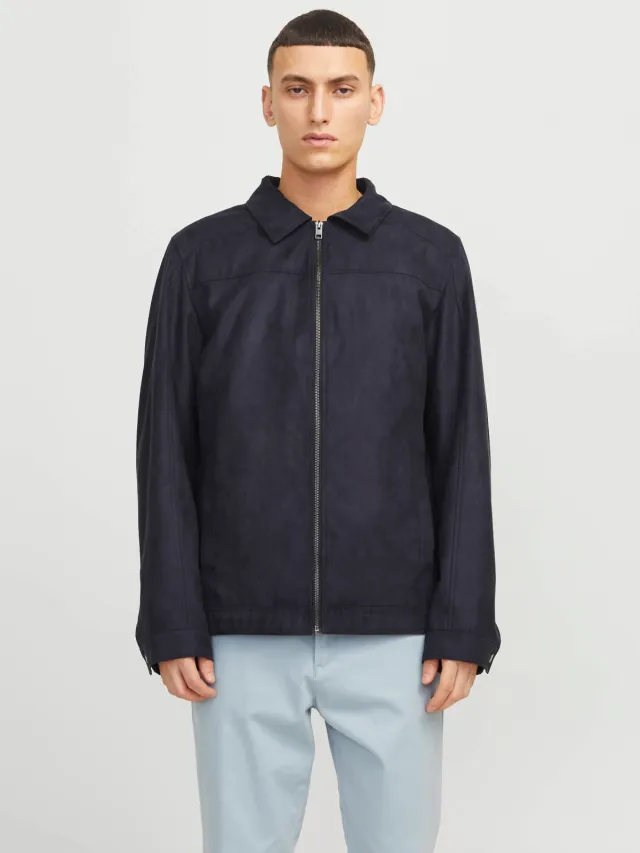 Jack & Jones ESSENTIALS suèdelook jas - zwart