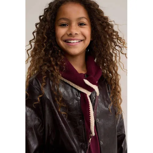 WE Fashion sjaal donkerrood beige, foto 3