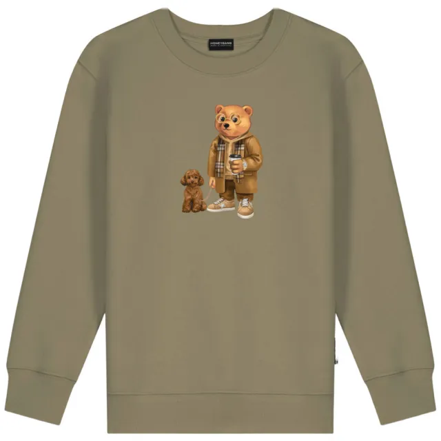 Baron Filou Honeygang sweater met print - kaki