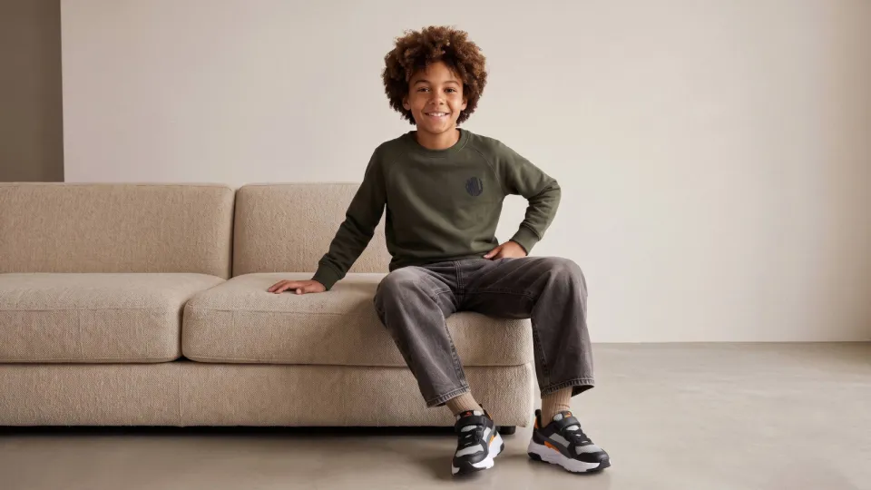 Tumble 'n Dry oversized sweater met backprint - olijfgroen