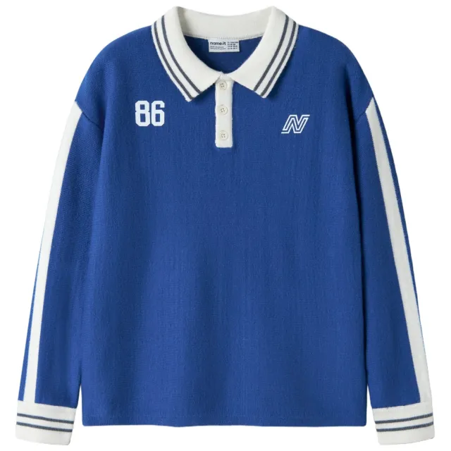 NAME IT KIDS rechtvallende gebreide trui - blauw, foto 2