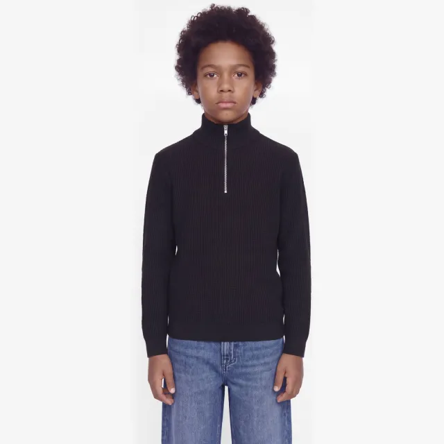 Jack & Jones JUNIOR katoenen gebreide trui - donkergroen