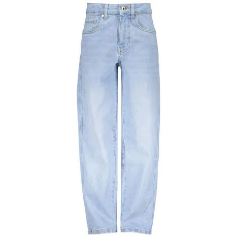 Frankie&Liberty low waist barrel jeans light blue denim Blauw Effen, foto 2