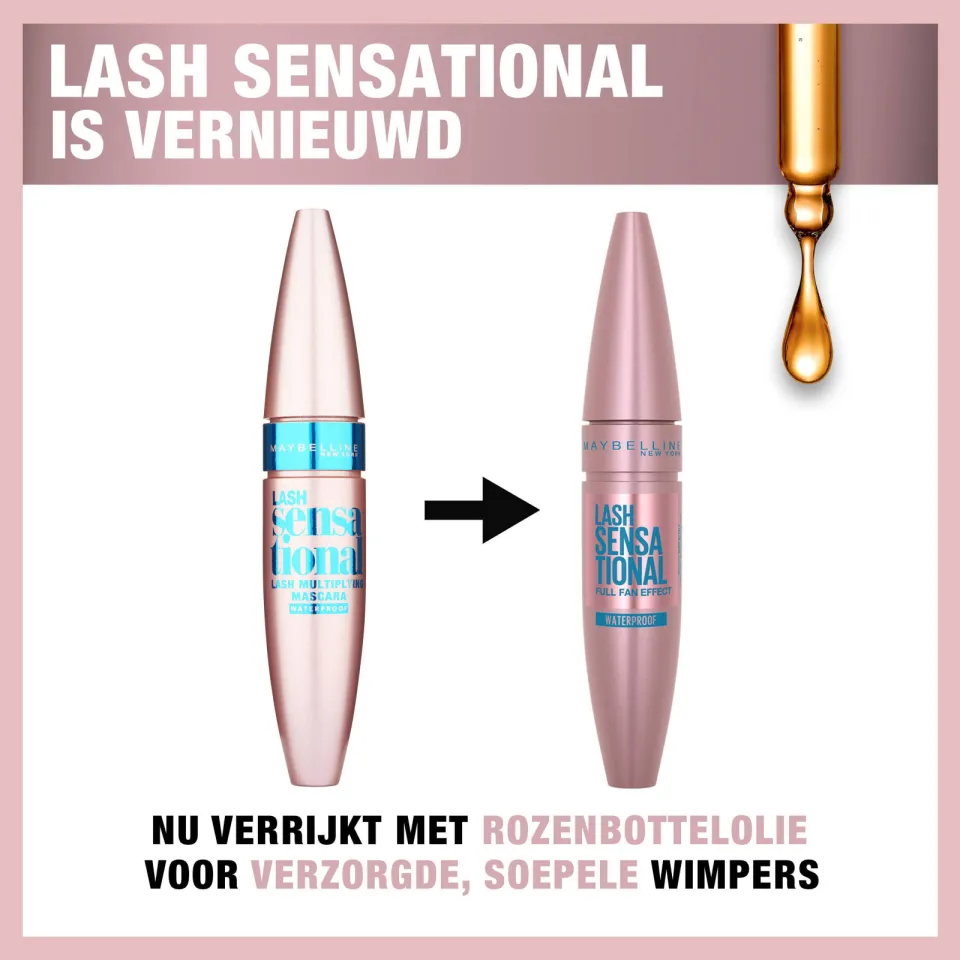Maybelline New York Lash Sensational waterproof mascara zwart, foto 4