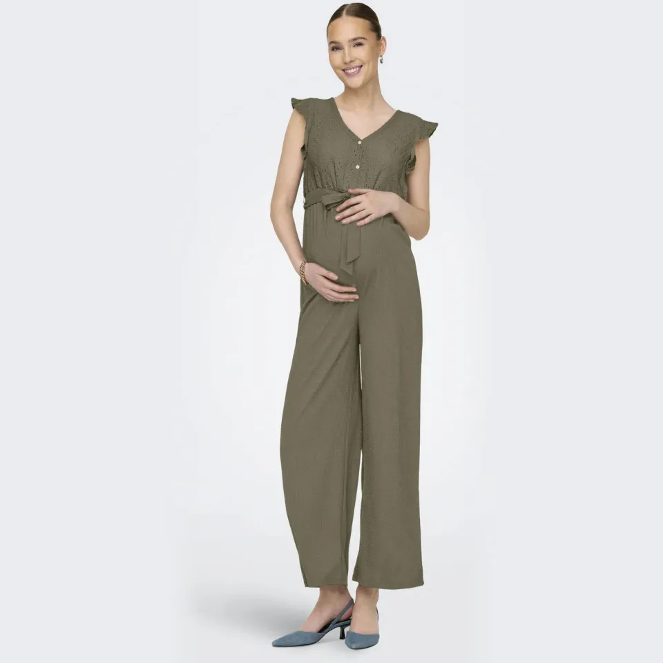 Only Maternity OLMELISA zwangerschaps jumpsuit olijfgroen