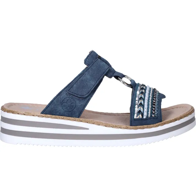 Rieker Slippers Dames Blauw