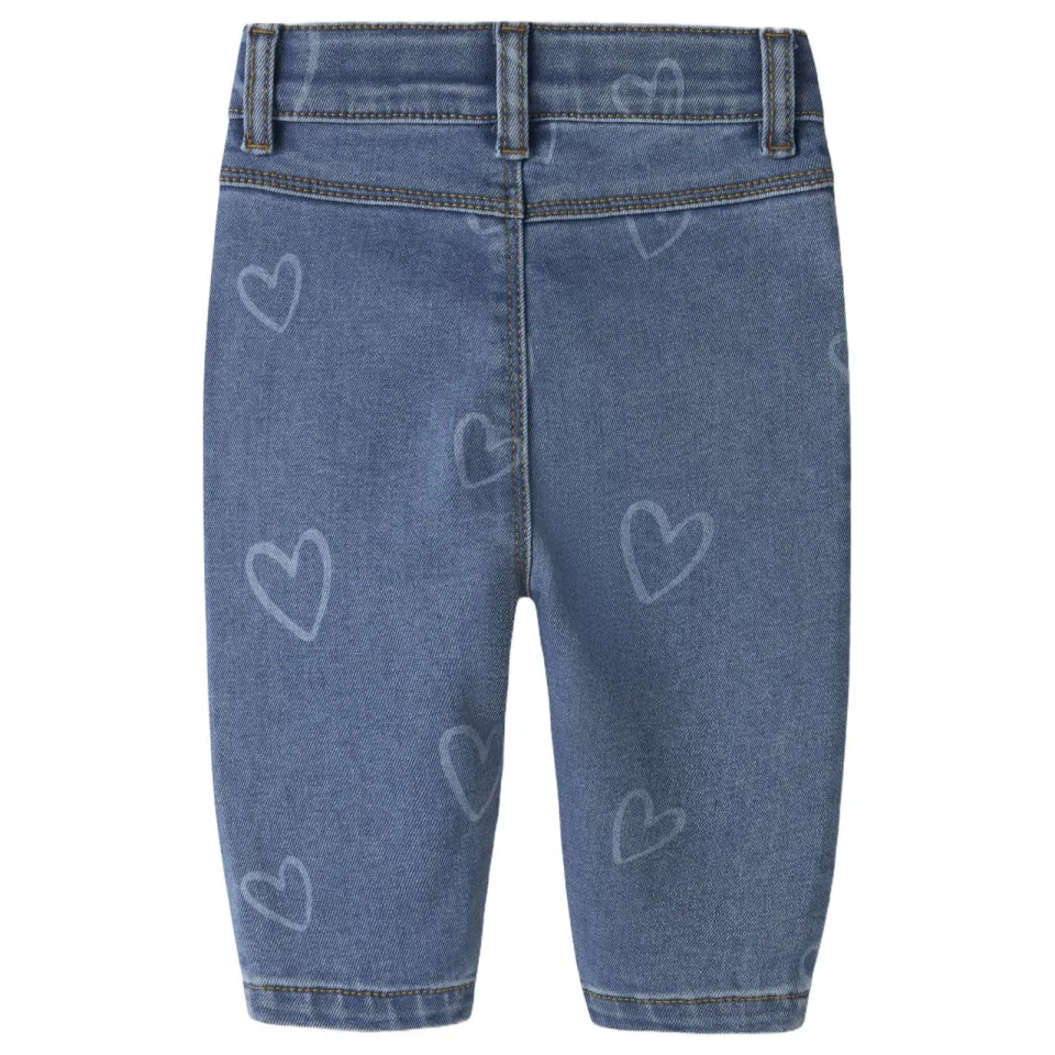 NAME IT BABY NBFROSE mom jeans met hartjes - middelblauw medium blue denim, foto 2