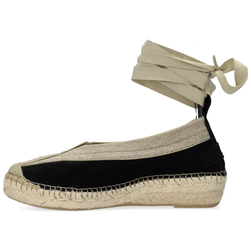 Shabbies Amsterdam Palma Kimono espadrille Suède Zwart, foto 3