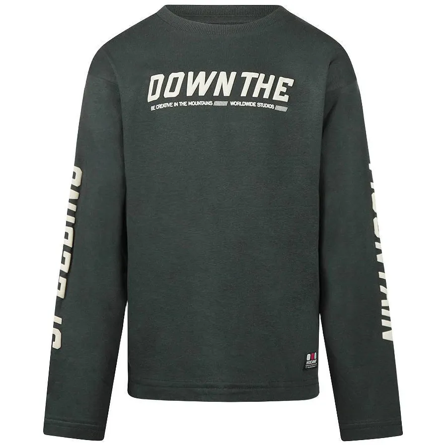 No Way Monday rechtvallende longsleeve donkergrijs, foto 2