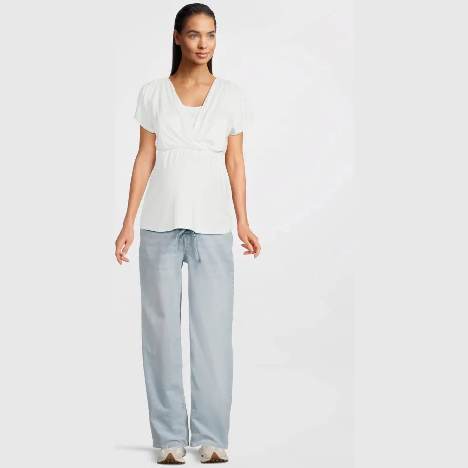 LOVE2WAIT zwangerschaps tapered jeans light blue denim Light Wash