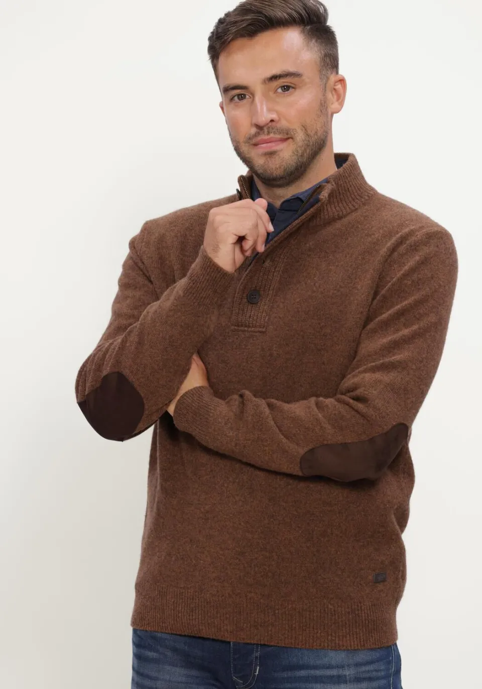 Barbour Heren Truien & Vesten Essential Patch Half Zip Knitted Jumper - Bruin, foto 5
