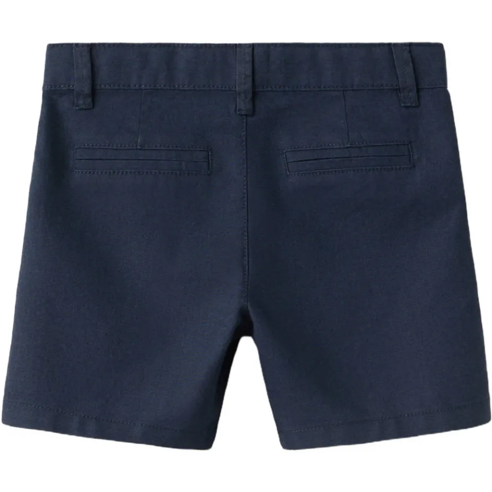 Mango Kids linnen chinoshort donkerblauw, foto 2