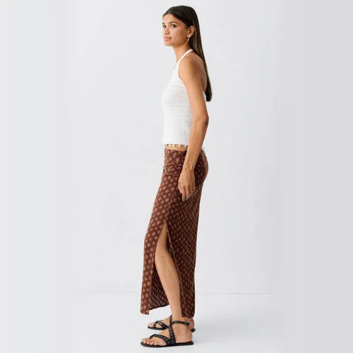Mango midi rok bruin, foto 4
