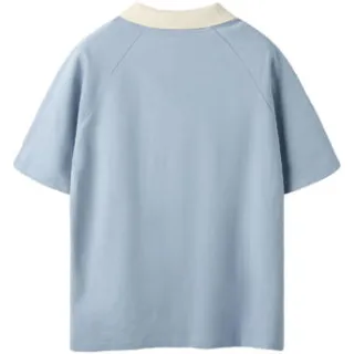 LMTD polo lichtblauw Jongens Katoen Polokraag Effen lichtblauw/offwhite, foto 2