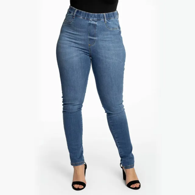 Yoek high waist skinny jeans light denim, foto 4