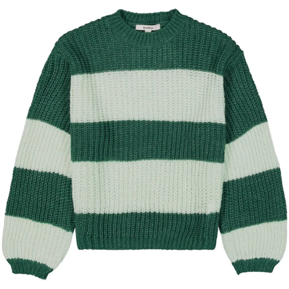 Garcia oversized gebreide gestreepte trui - groen, foto 2
